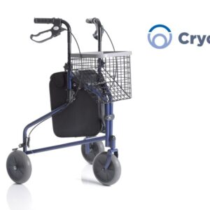 Rollator pieghevole in acciao verniciato – 3 ruote con cestino